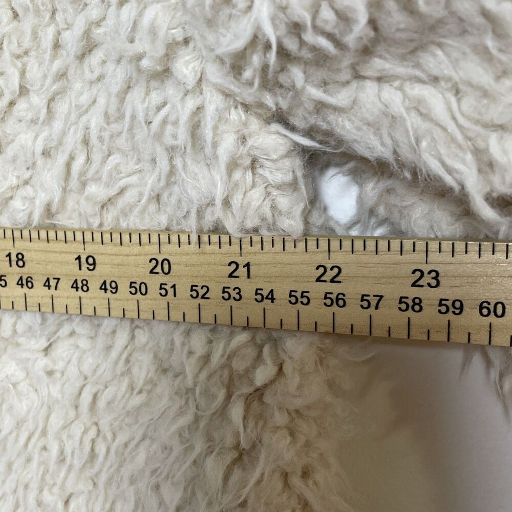 Zara Basic Outerwear Cream Fluffy/Shaggy Faux Fur Long Jacket/Coat Size Small - Picture 9 of 11